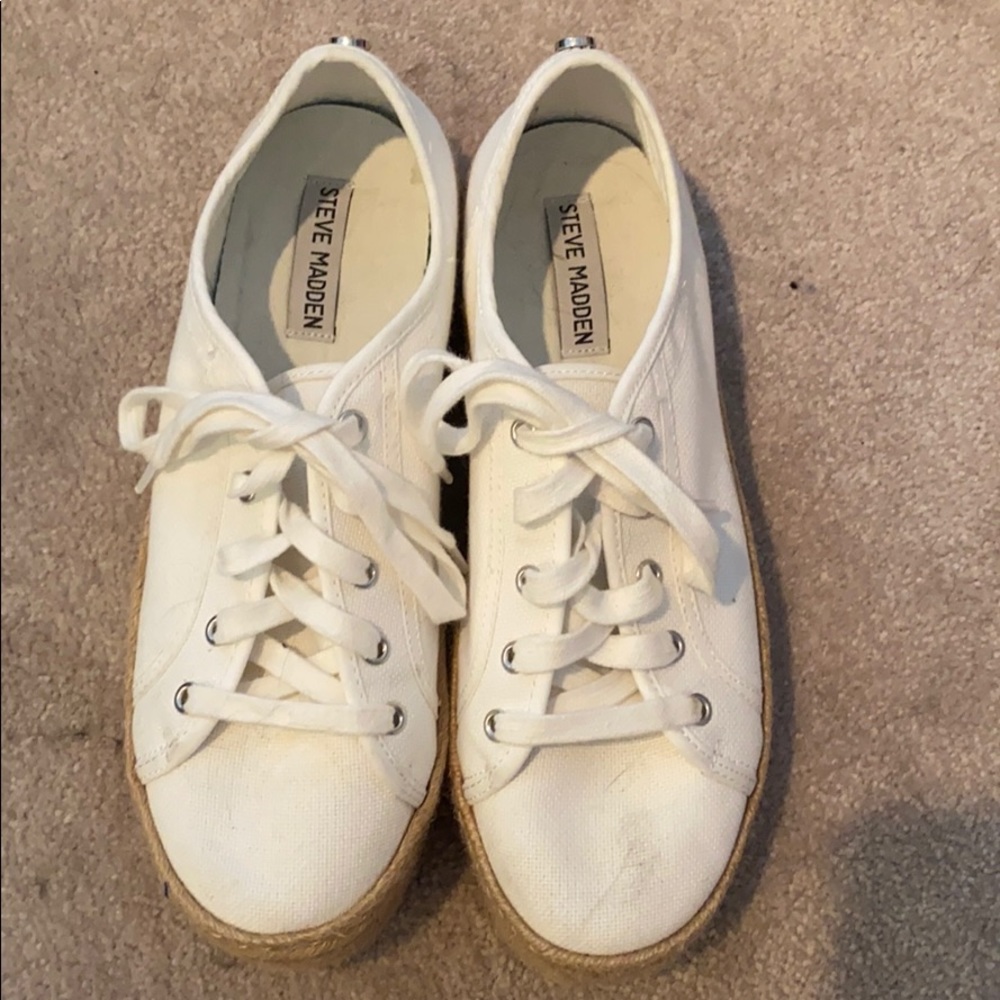 White platform sneakers